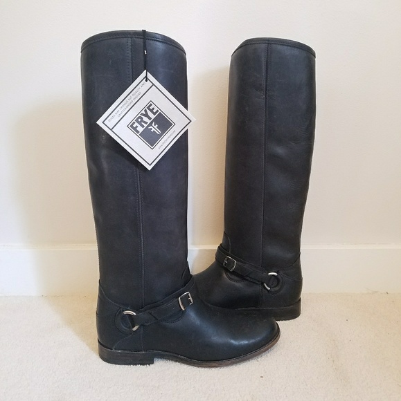 Frye Shoes - Frye 7 Philip ring black leather riding boots new